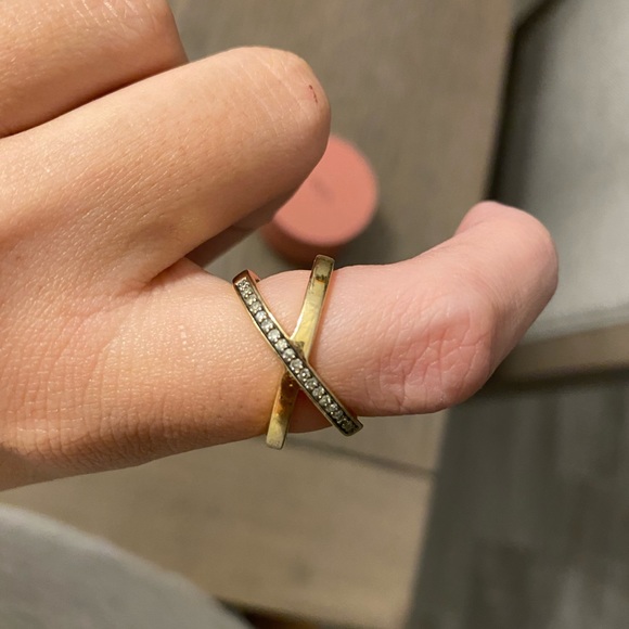 TOUS Nocturne crossed Ring in Silver Vermeil with Diamonds 2,2cm. - Picture 4 of 7